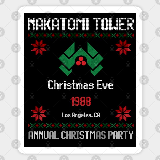 Nakatomi Tower Annual Christmas Party - Christmas Eve 1988 Los Angeles, CA Sticker by BodinStreet